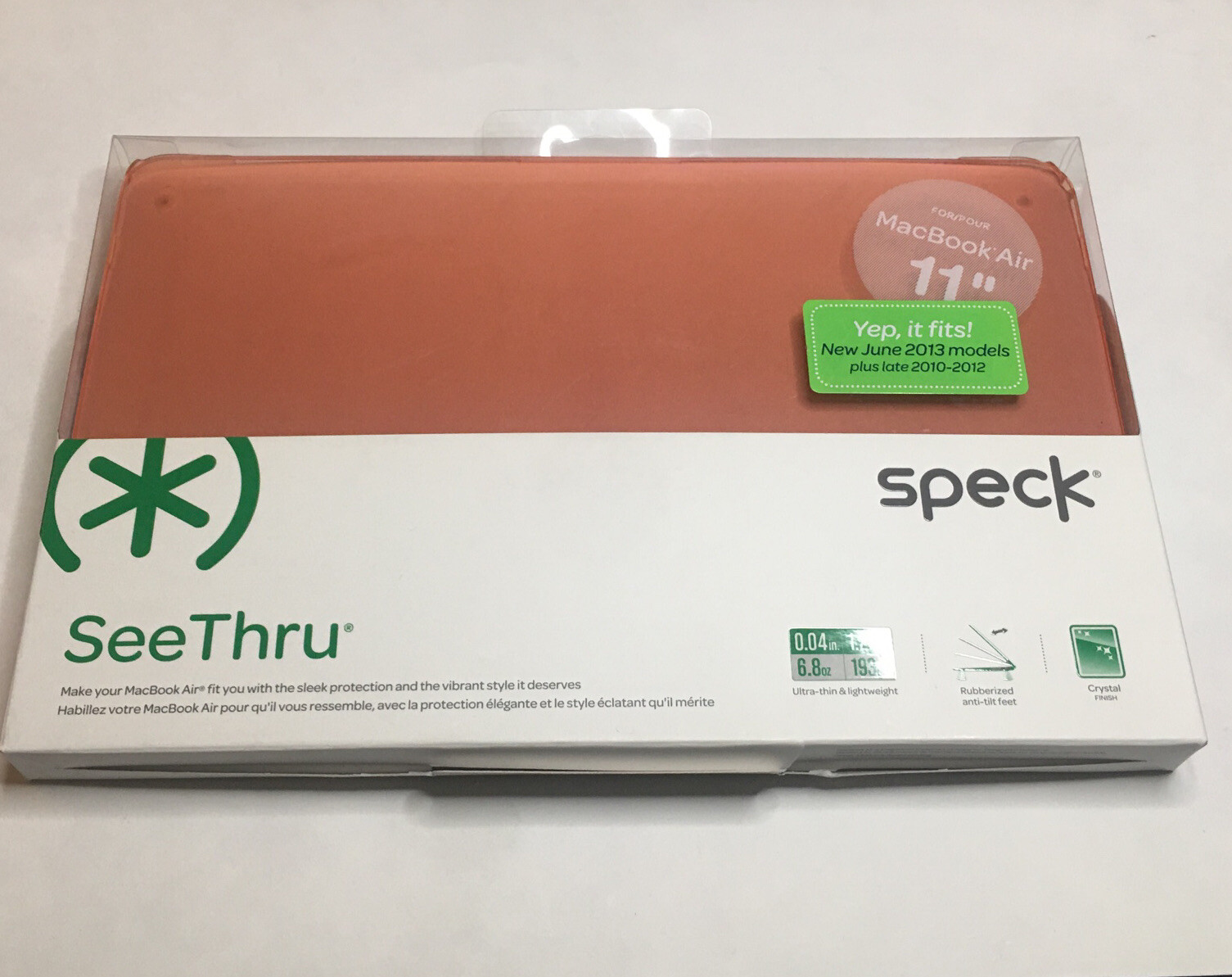Speck Hard Shell SeeThru Case for 11" MacBook Air 2013 and earlier Wild Salmon