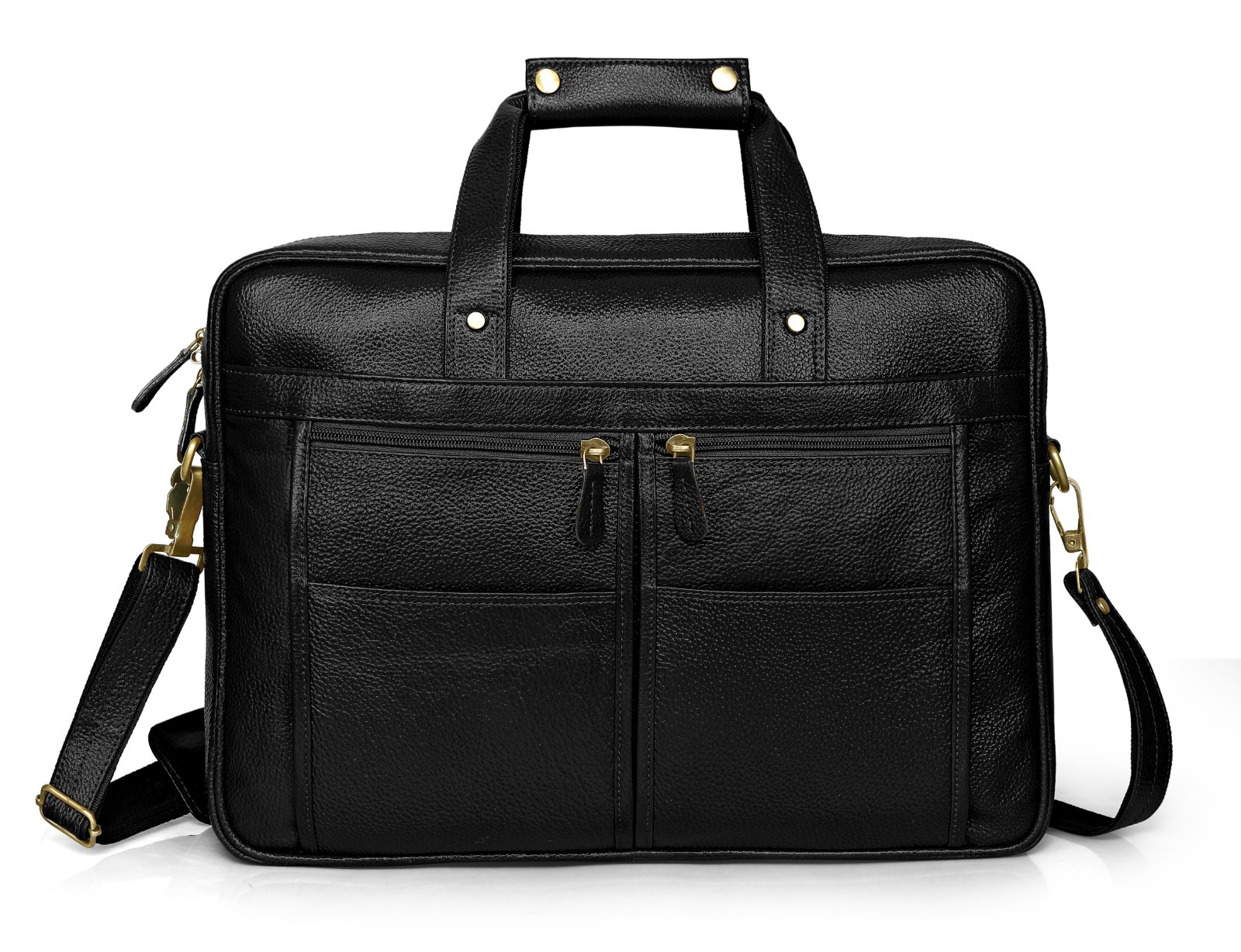 Genuine Black Leather Satchel Men's Briefcase Laptop Bag Office bag