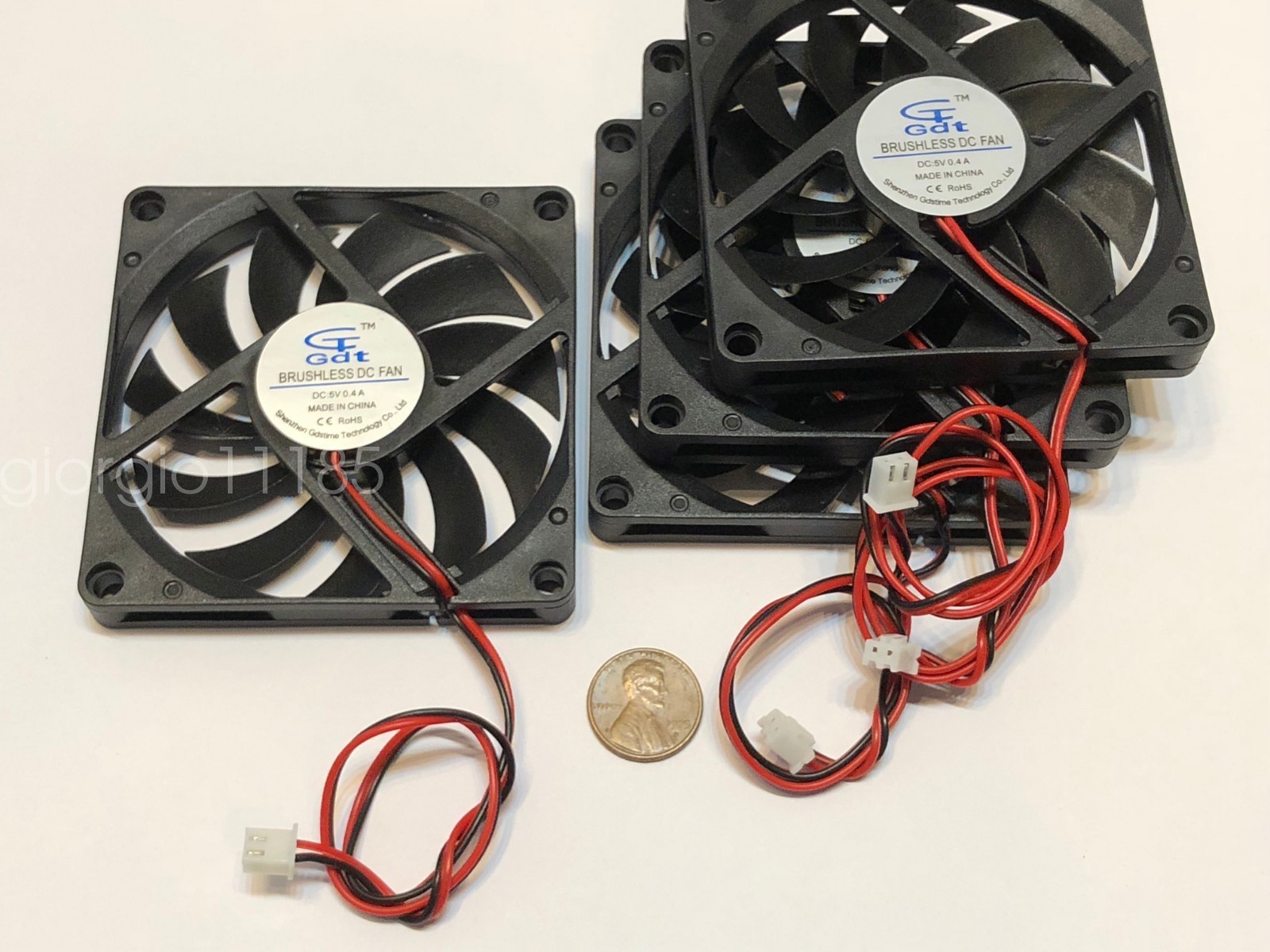 4 Pieces 8010s Gdstime 5V 2pin 80x80x10mm DC Cooling Fan large brushless