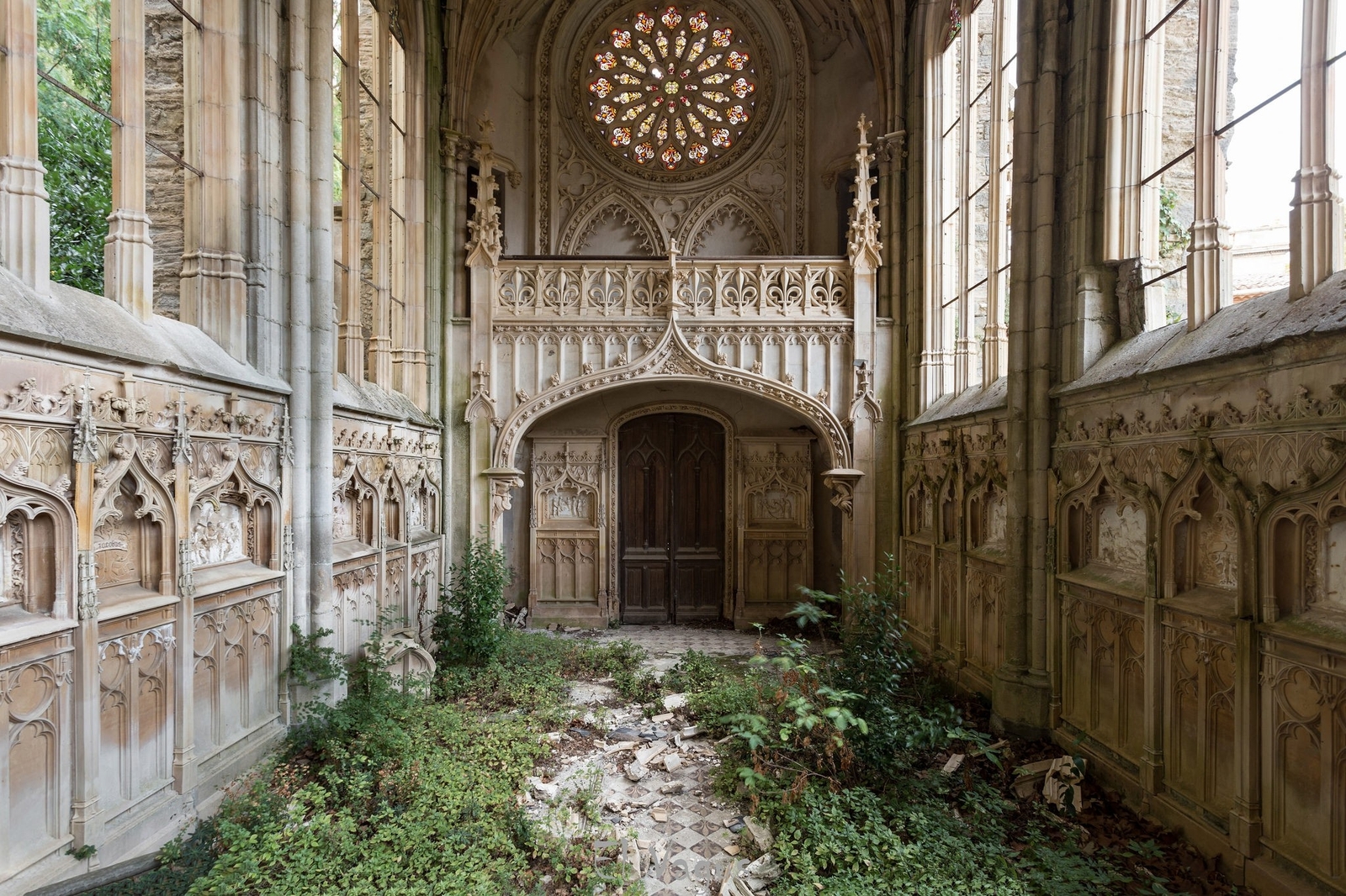 Landscape church france architecture gothic abandoned Custom Gaming Mat Desk