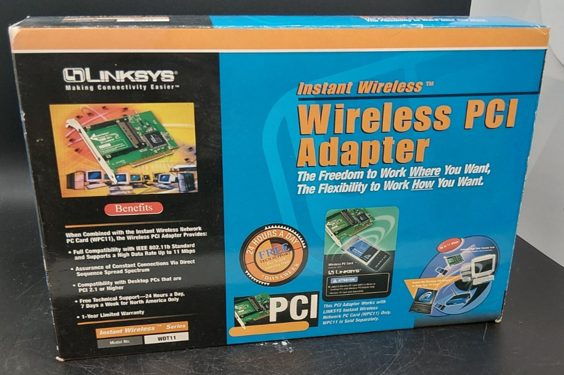 Linksys Instant Wireless PCI Adapter WDT11 for Network PC Card ~ New
