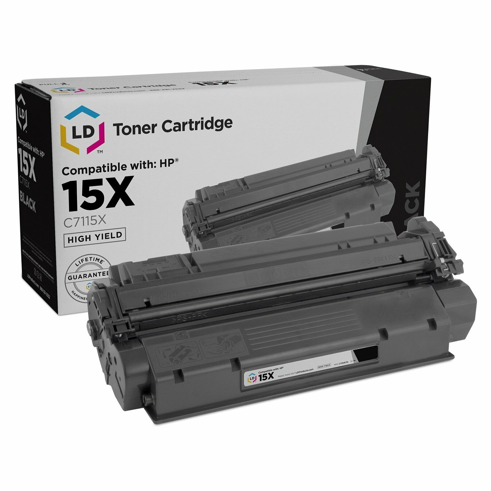 LD Comp Black Laser Cartridge for HP Toner C7115X 15X 1200 1220 3300 3310 3320