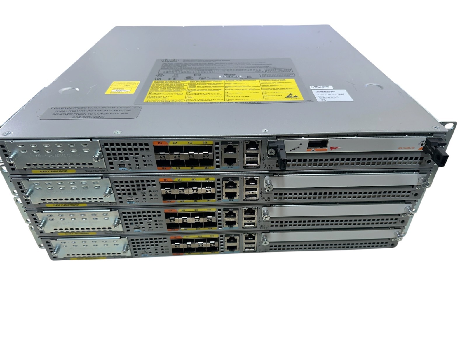 LOT OF 4:  CISCO ASR1001-X AGGREGATION SERVICES ROUTER w/ DUAL POWER SUPPLIES