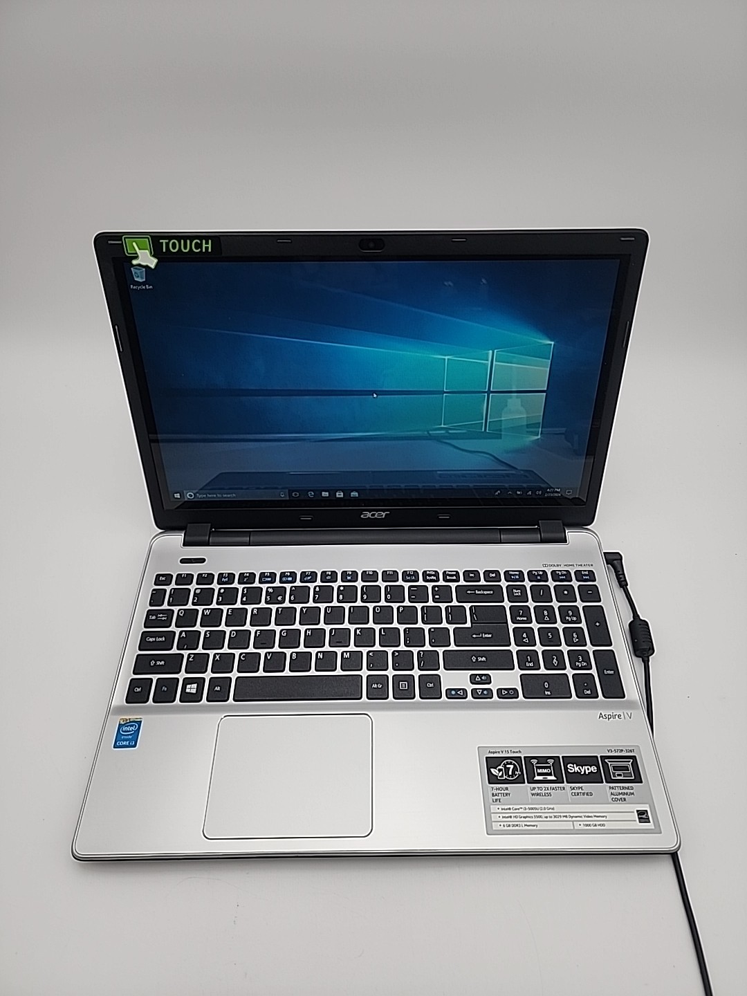 Acer Aspire V3-572P-326T  15.6" Touch Laptop i3-5005U@2.00GHz  8GB RAM 300GB SSD