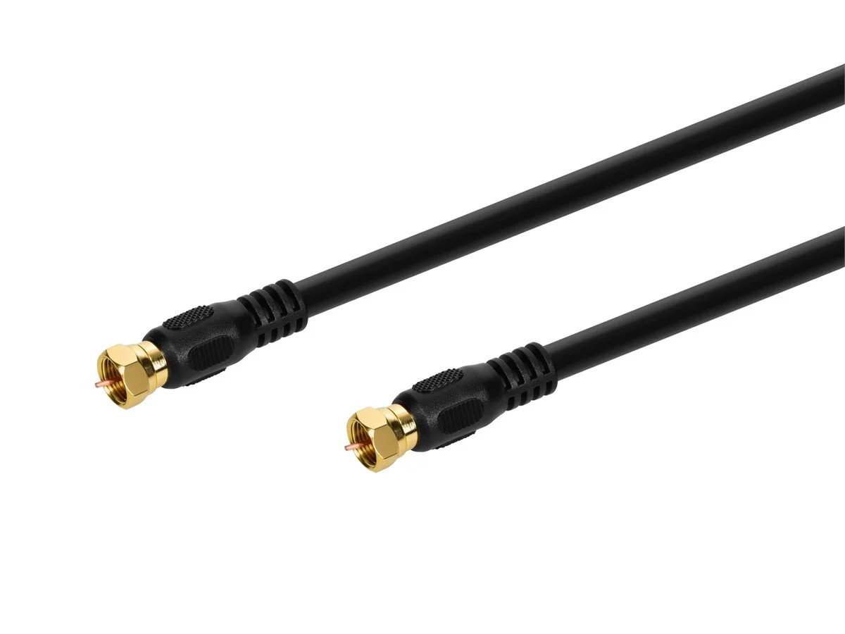 Monoprice 1.5ft RG6 (18AWG) 75Ohm, Quad Shield, CL2 Coaxial Cable - Black