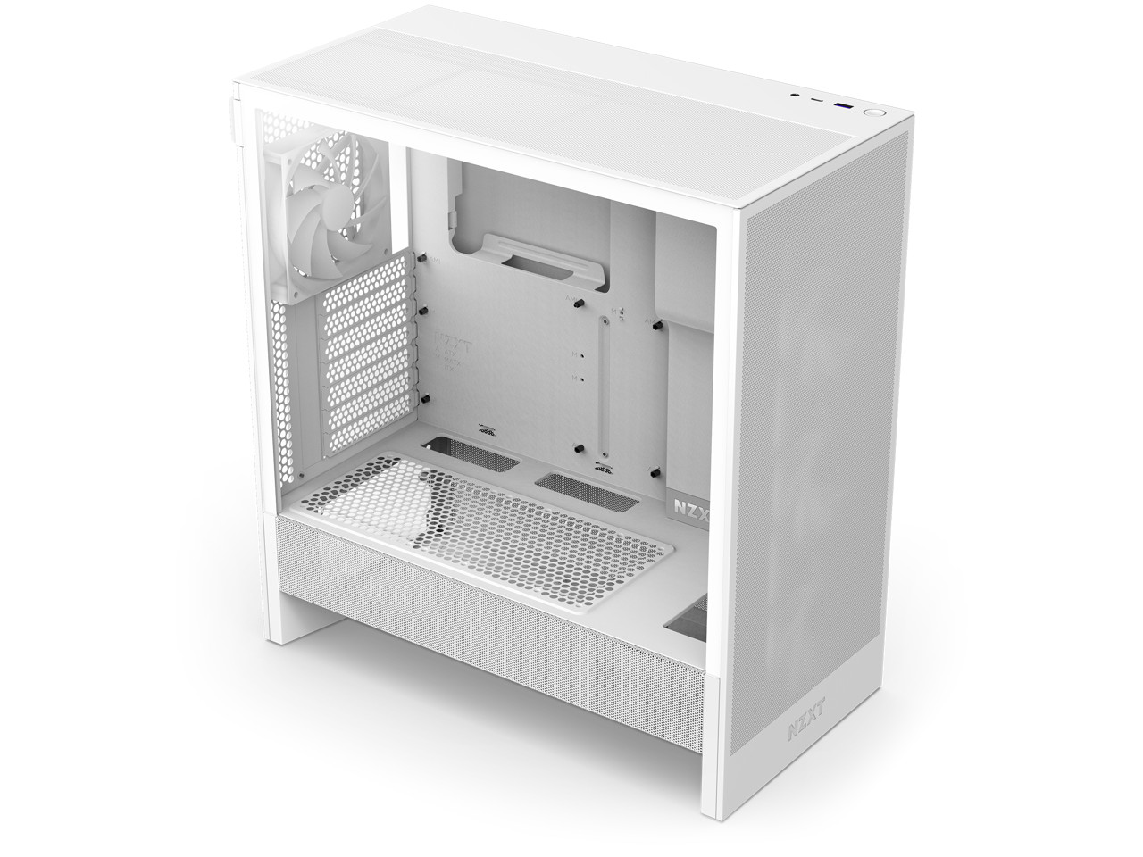 NZXT H Series H5 Flow 2024 RGB Edition ATX Mid Tower Chassis All White Color