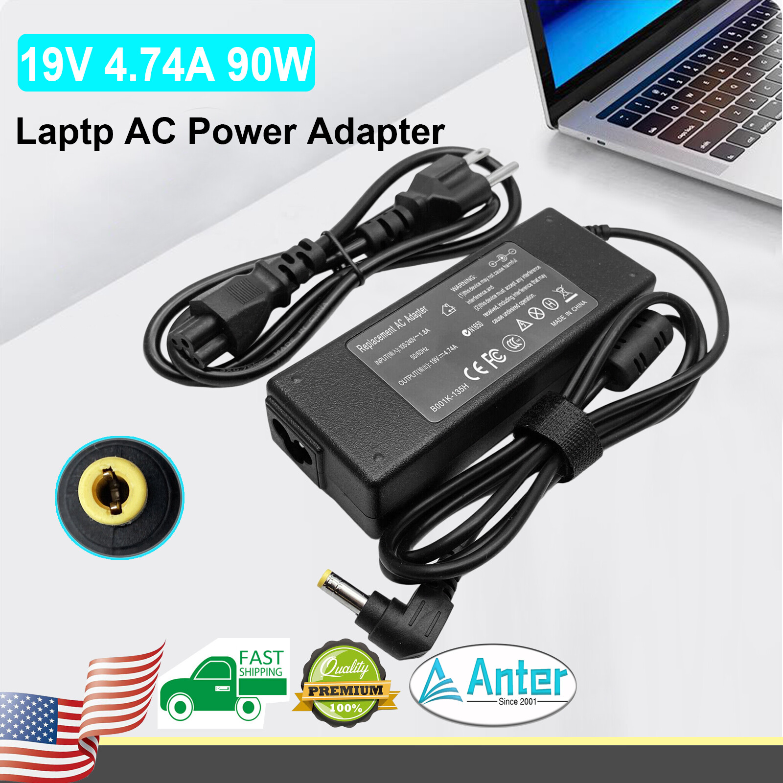 90W AC Adapter For Intel NUC Kit NUC10i5FNH NUC10i5FNK Mini PC Power Supply Cord