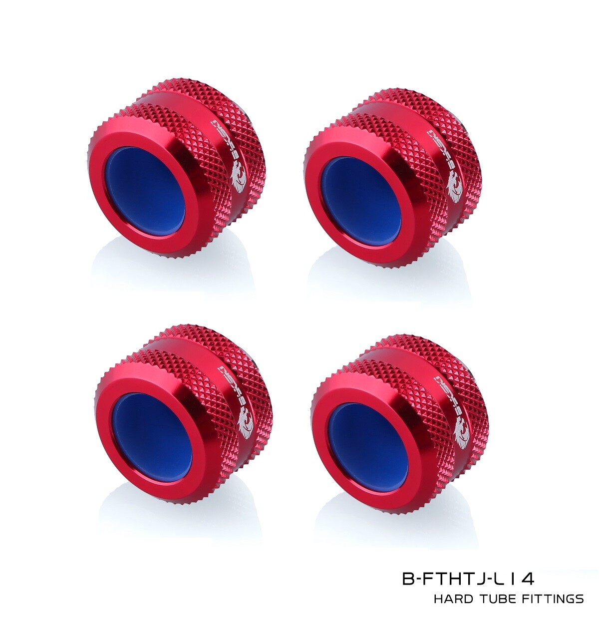 4-Pack G1/4" 14mm Compression Fitting B-FTHTJ-L14 Anti Release Anti-Slip Red
