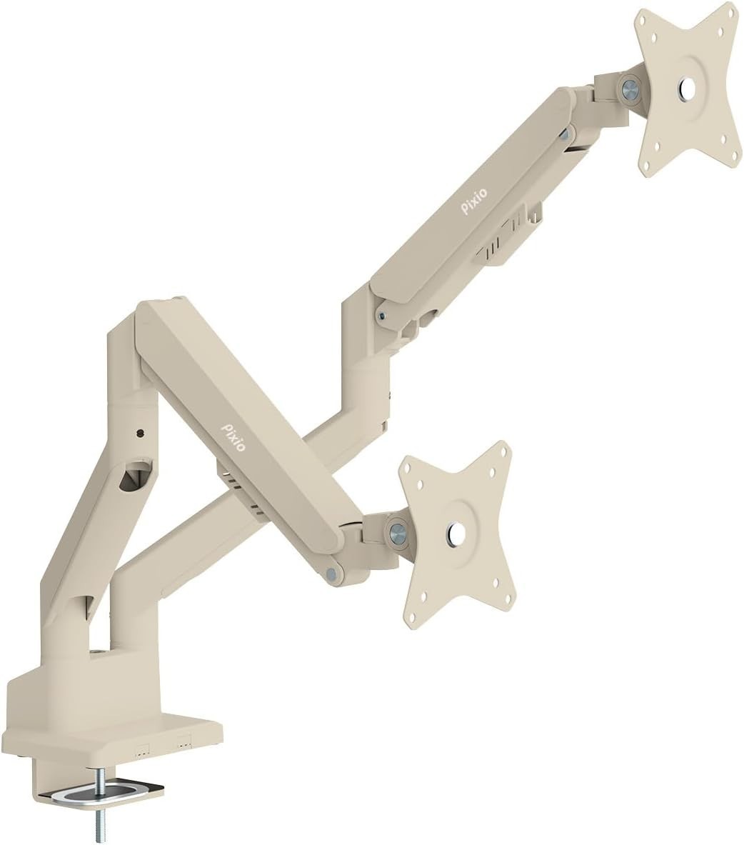 Pixio PS1D Wave Beige Dual Monitor Arm Beige 2-Screen