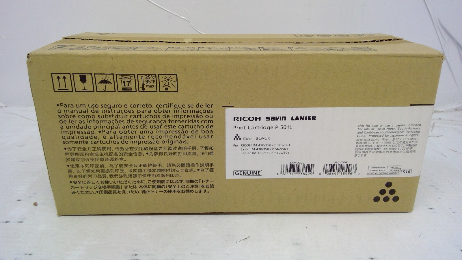 Genuine Ricoh P 501L Black Toner Cartridge 418505