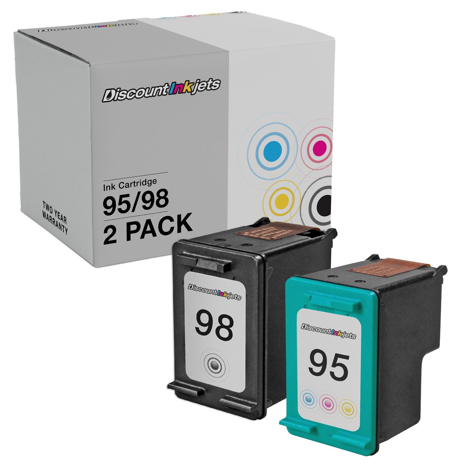 2pk for HP 95 98 C8766WN C9364WN Ink Cartridge Printer Photosmart C4180 2575