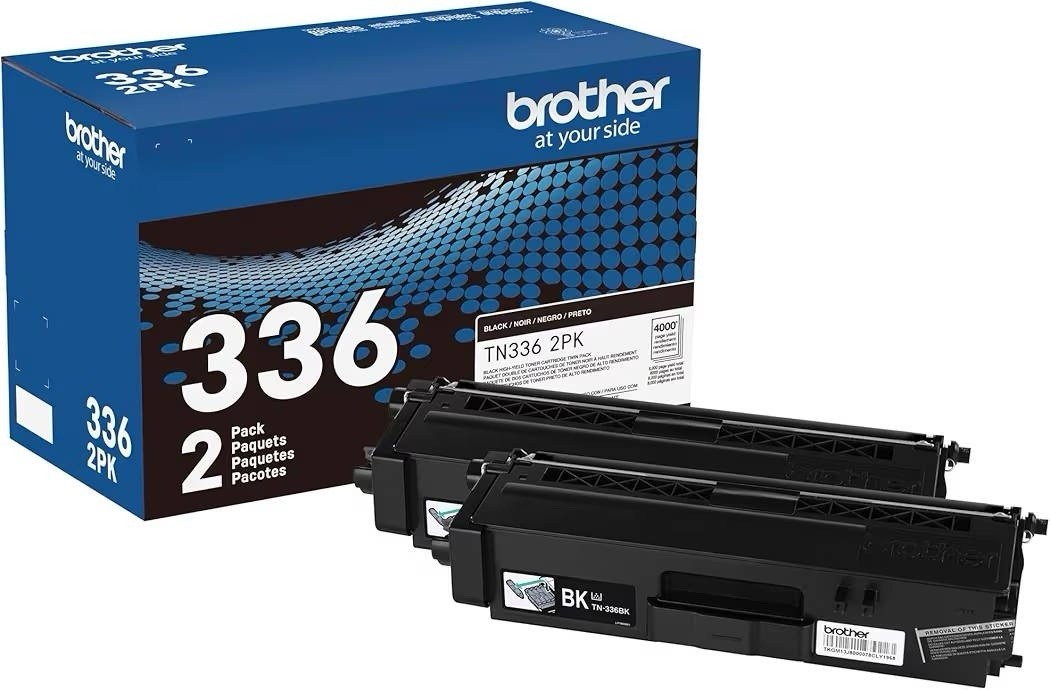 Brother Genuine High-Yield Black Toner Cartridge Twin Pack TN336 2PK