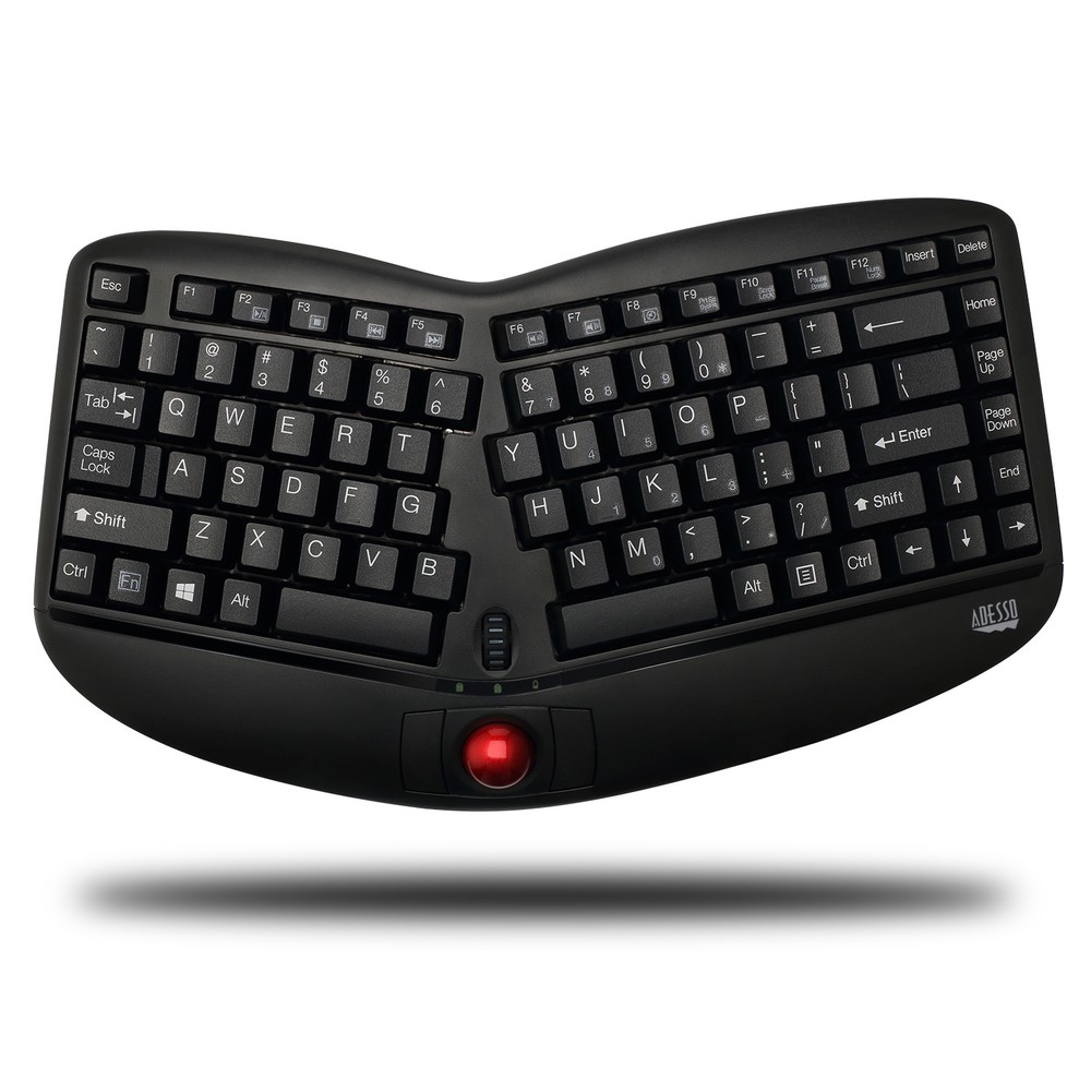 ADESSO WKB-3150UB Tru-Form Media 3150 2.4 Ghz Wireless Ergo Trackball Keyboard