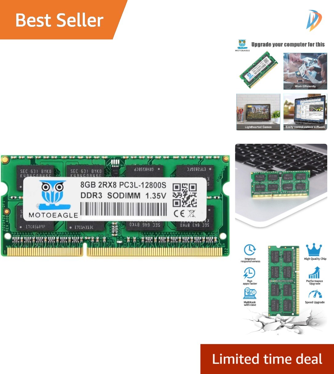 Fast & Reliable 8GB SODIMM RAM 1600MHz Upgrade for Your Laptop - Plug & Play