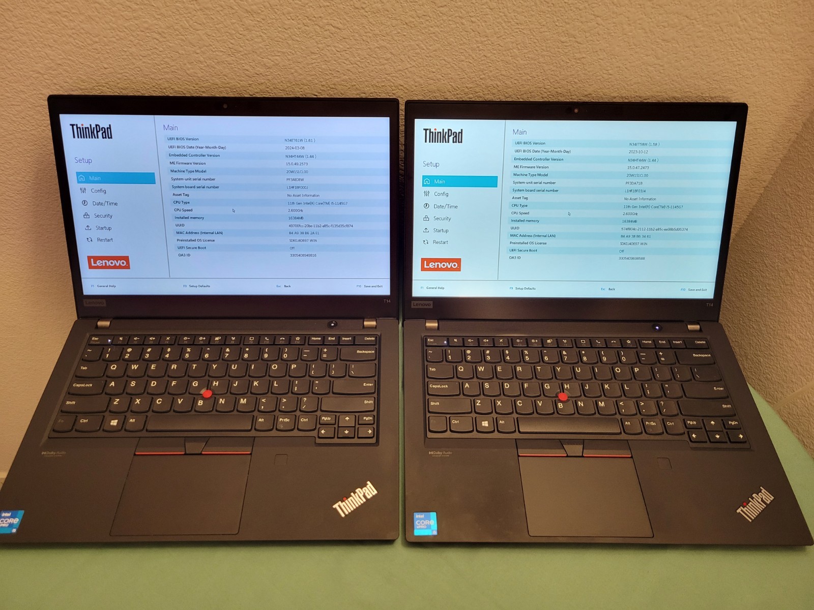 (Lot Of 2) Lenovo ThinkPad T14 Gen 2 i5-1145G7 16GB RAM, No SSD/OS **BIOS LOCK**