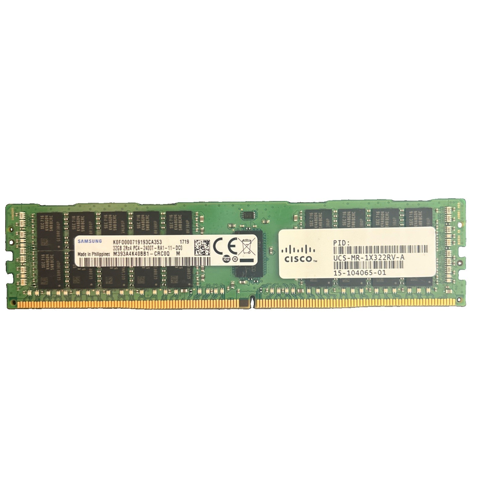 Samsung 32GB DDR4-2400 ECC RDIMM 2Rx4 PC4-19200 M393A4K40BB1-CRC0Q Server RAM
