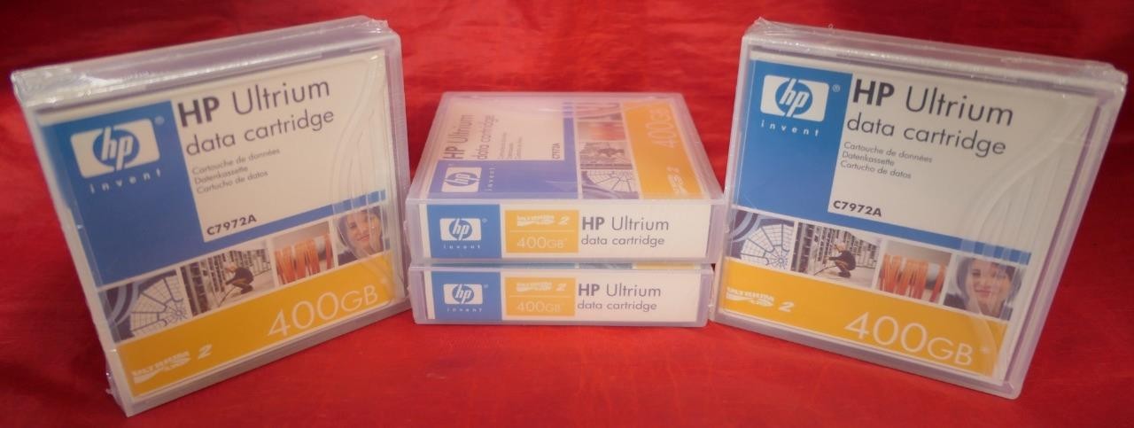 Bundle of Qty 4 HP LTO-2 Ultrium 400GB Data Cartridge C7972A New Sealed OEM