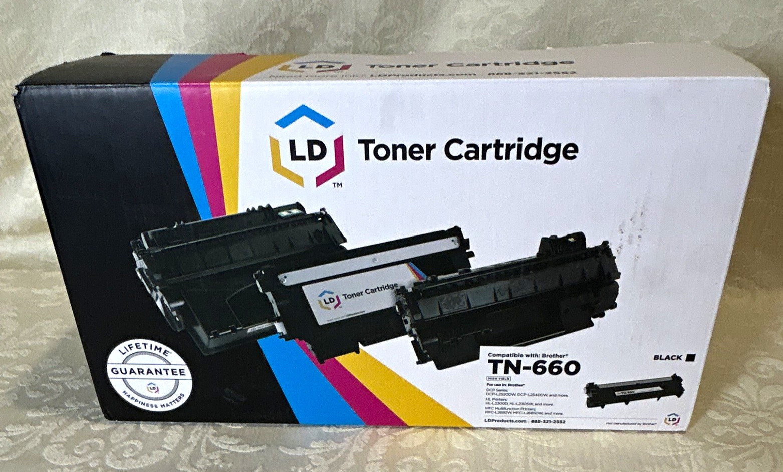 NEW Open Box LD TN-660 Compatible Black Laser Toner Cartridge 4 Brother Printers