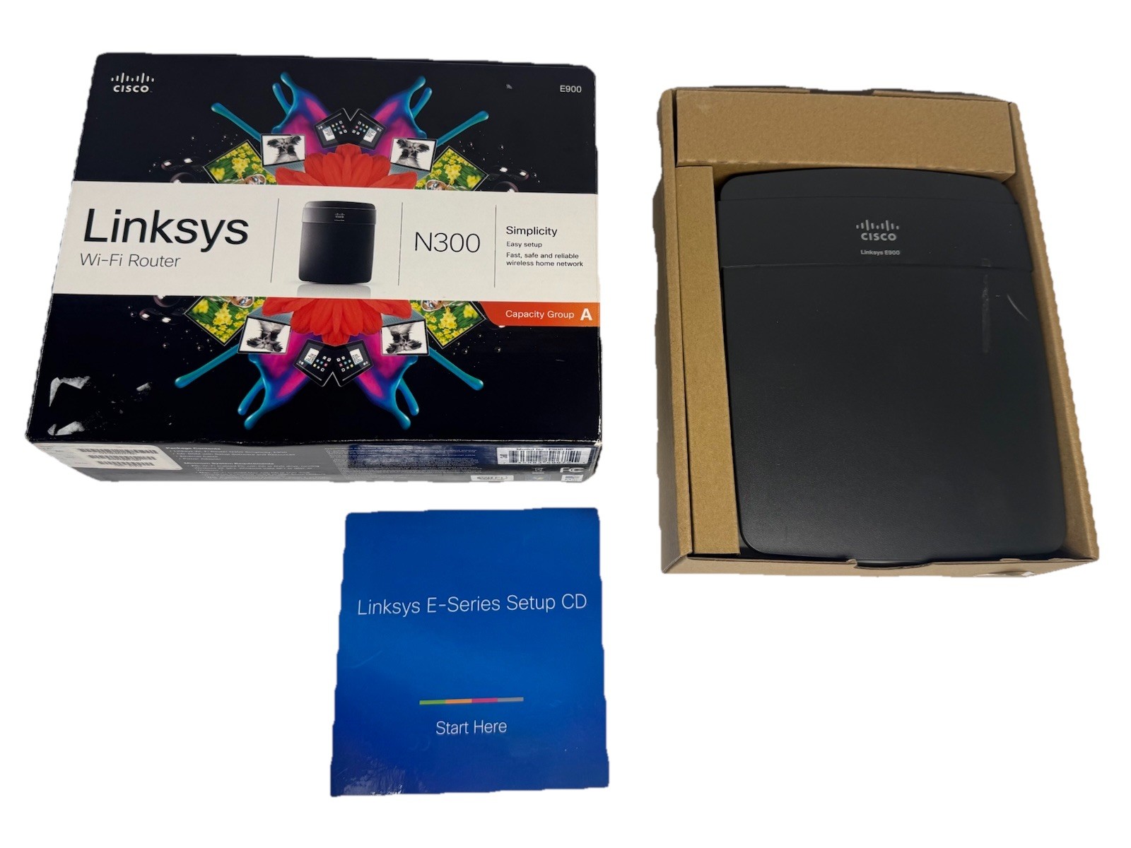 Linksys E900 N300 Wireless WiFi Router Black 300Mbps Cisco Tested Fast Internet