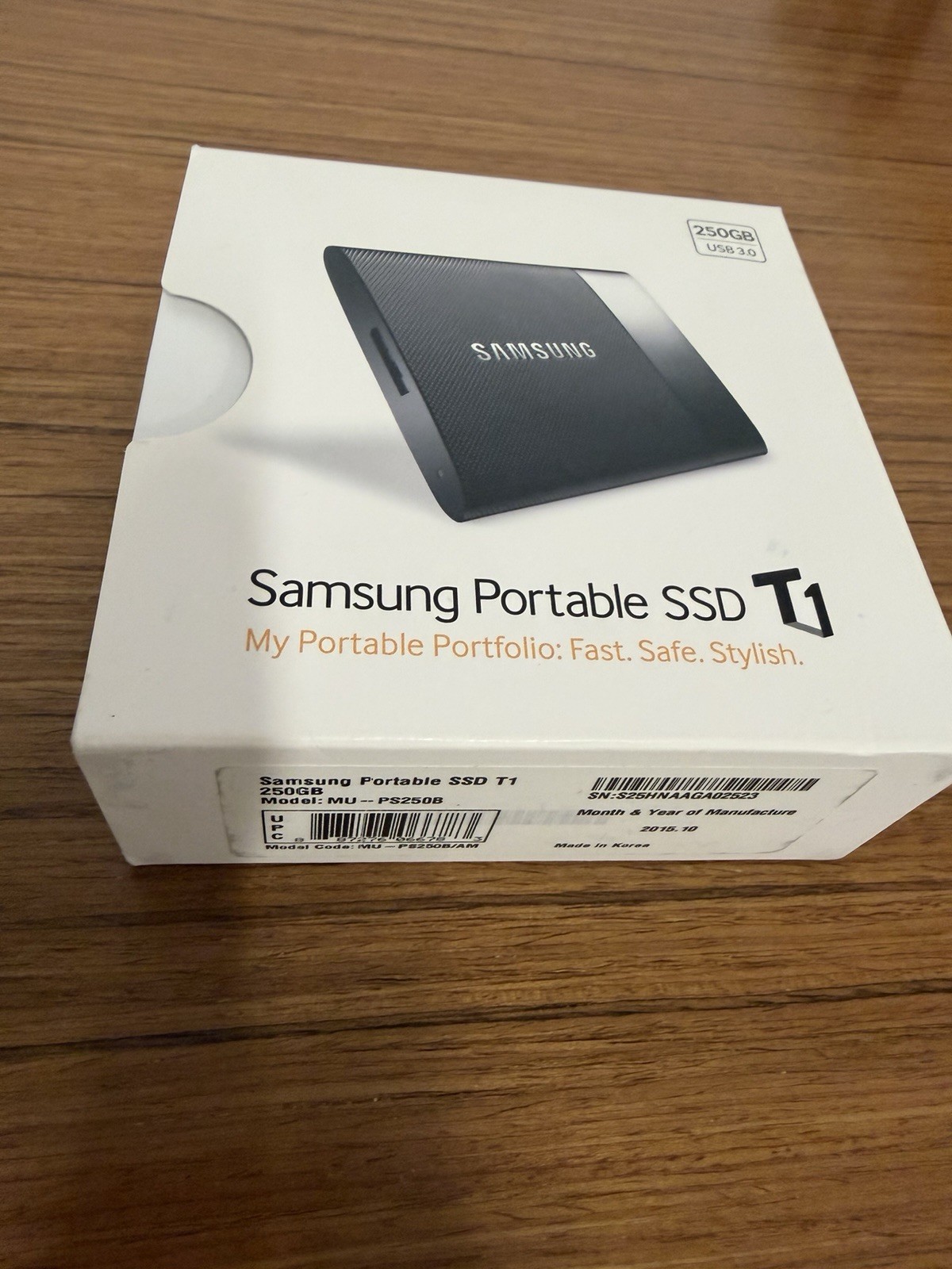 New Samsung Portable SSD T1 250GB USB 3.0 MU-PS250B External Solid State Drive