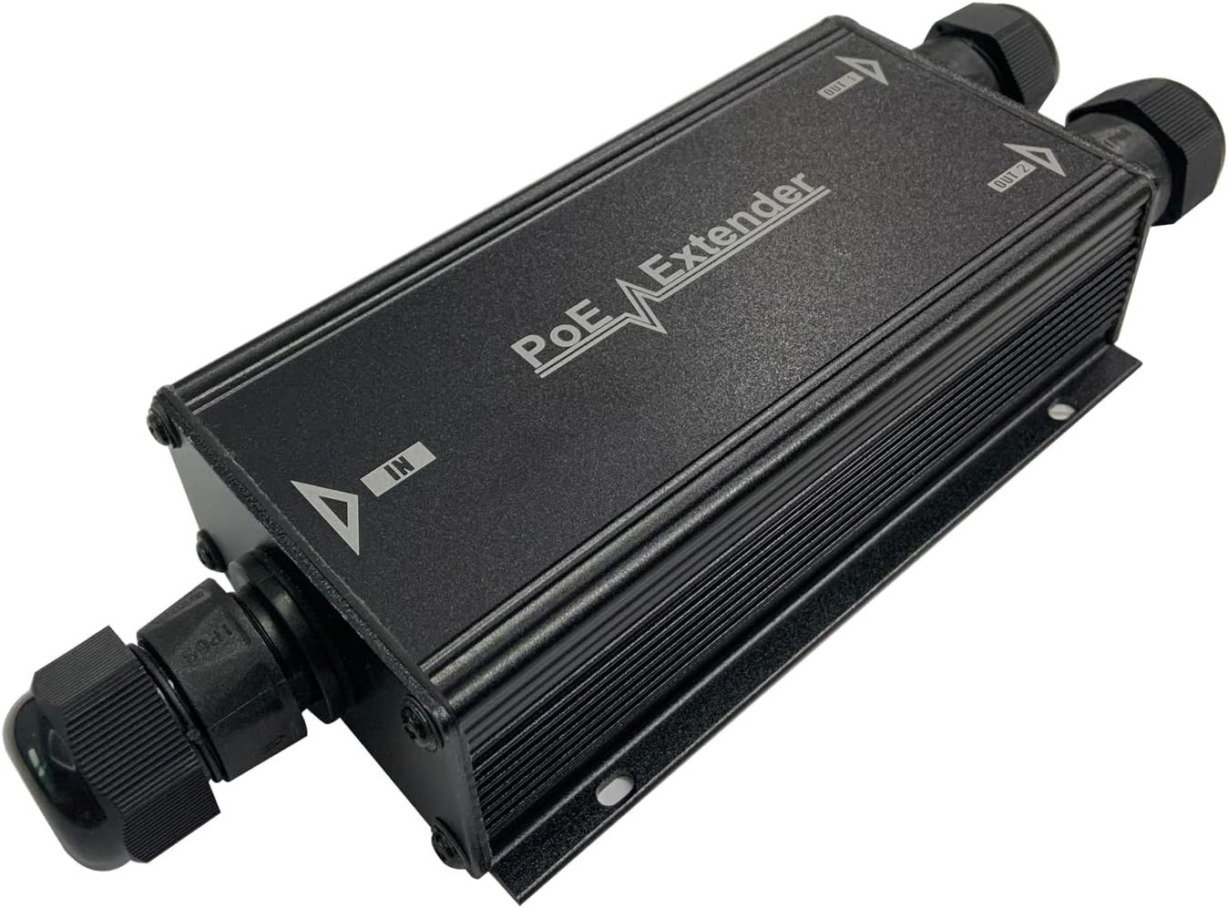 2CH Gigabit PoE+ Extender Outdoor 10/100/1000Mbps PoE Repeater IEEE 802.3at/af