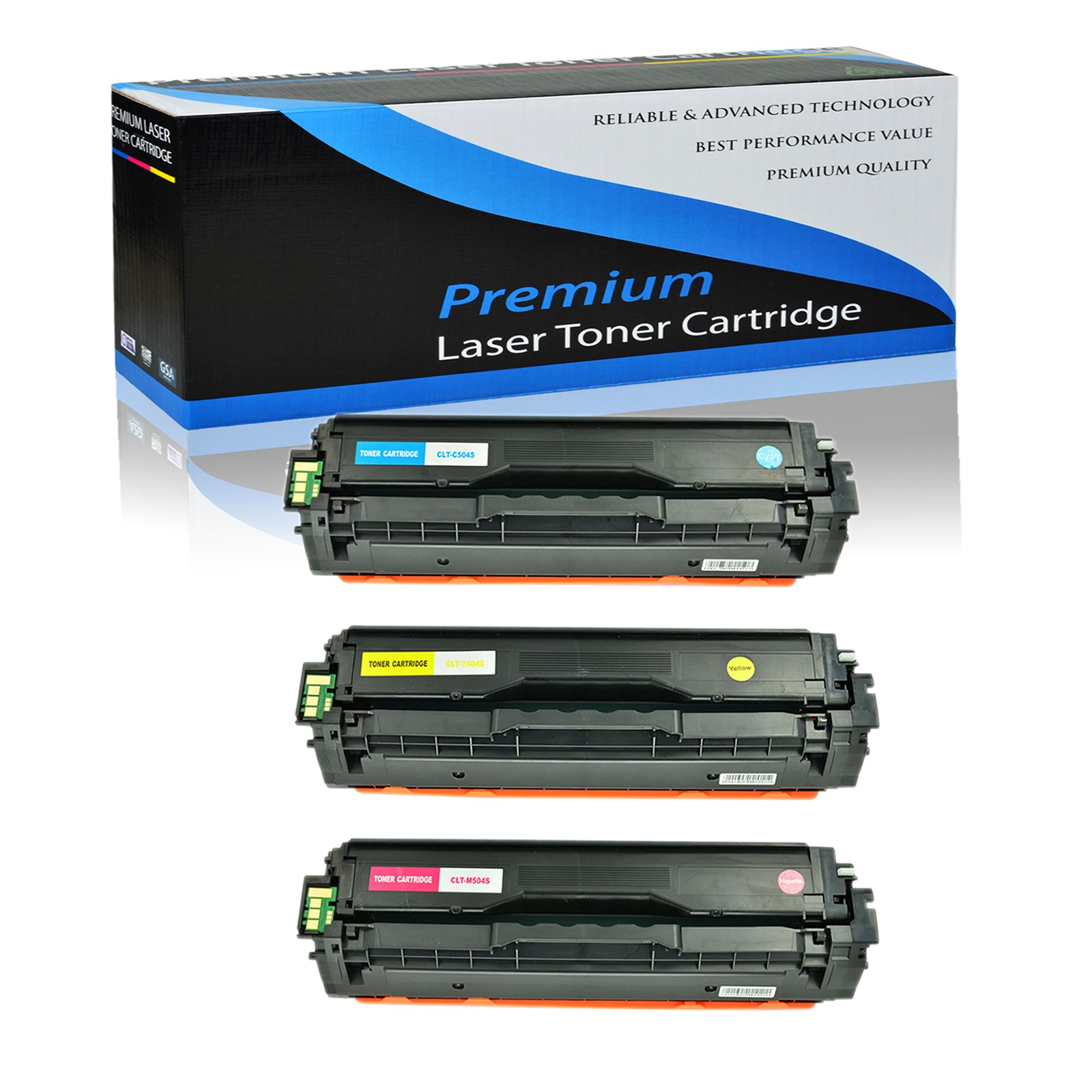 3PK CLT-C504S C/M/YL Color Toner Set Compatible for Samsung SL-C1810W SL-C1860FW