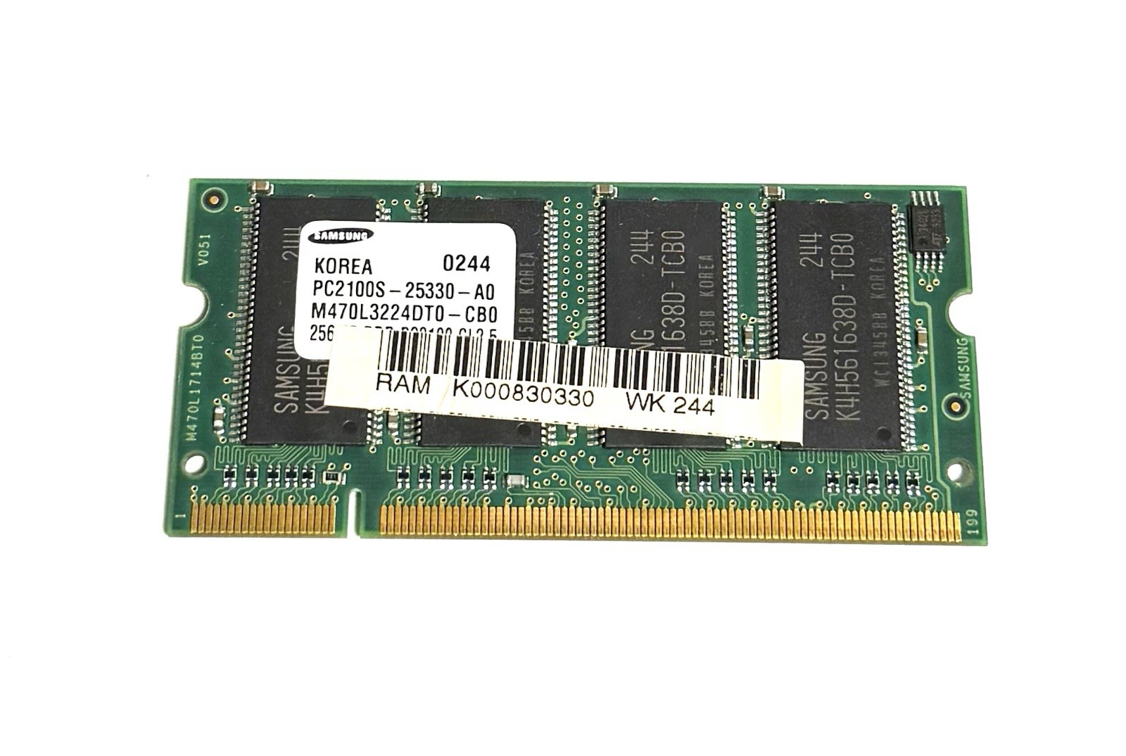 M470L3224DT0-CB0 Samsung PC-2100 256MB SO-DIMM 266 MHz DDR Memory RAM