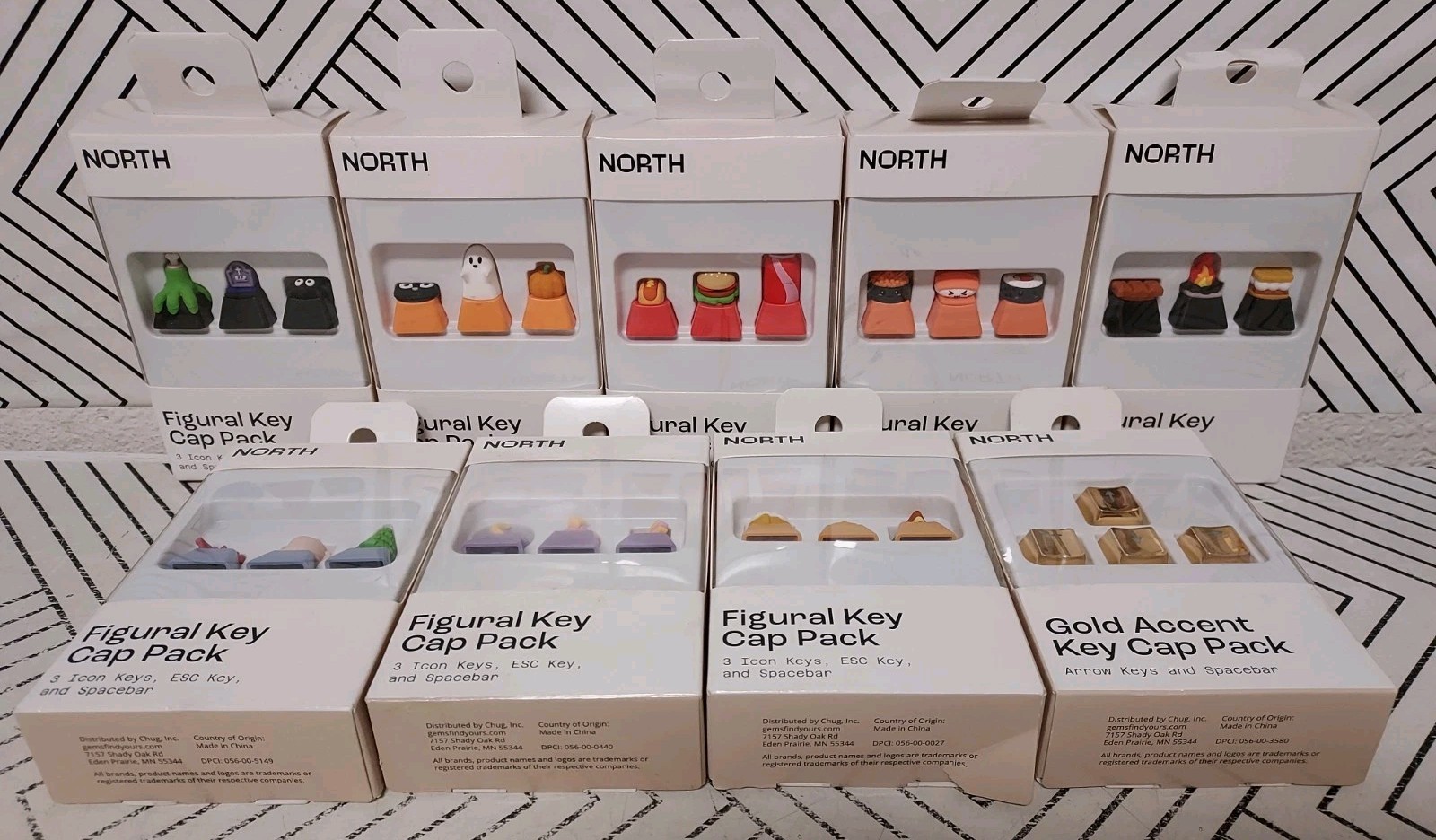 🥥 North Figural Key Cap Pack Differs Design Computer Accessories🆕️LOT OF 9‼️