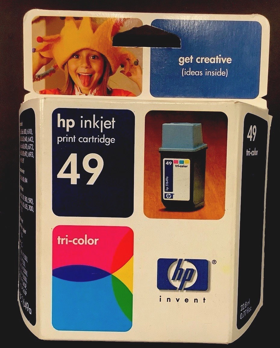 HP inkjet 49 Tri-Color Print Cartridge -  Exp.  Aug./2004  -  New & Sealed