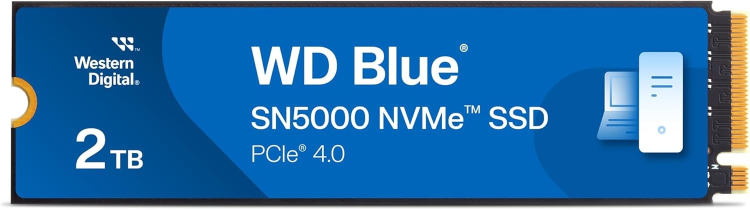 WD Blue 2TB SN5000 NVMe Internal Solid State Drive SSD - PCIe Gen 4.0, M.2 2280