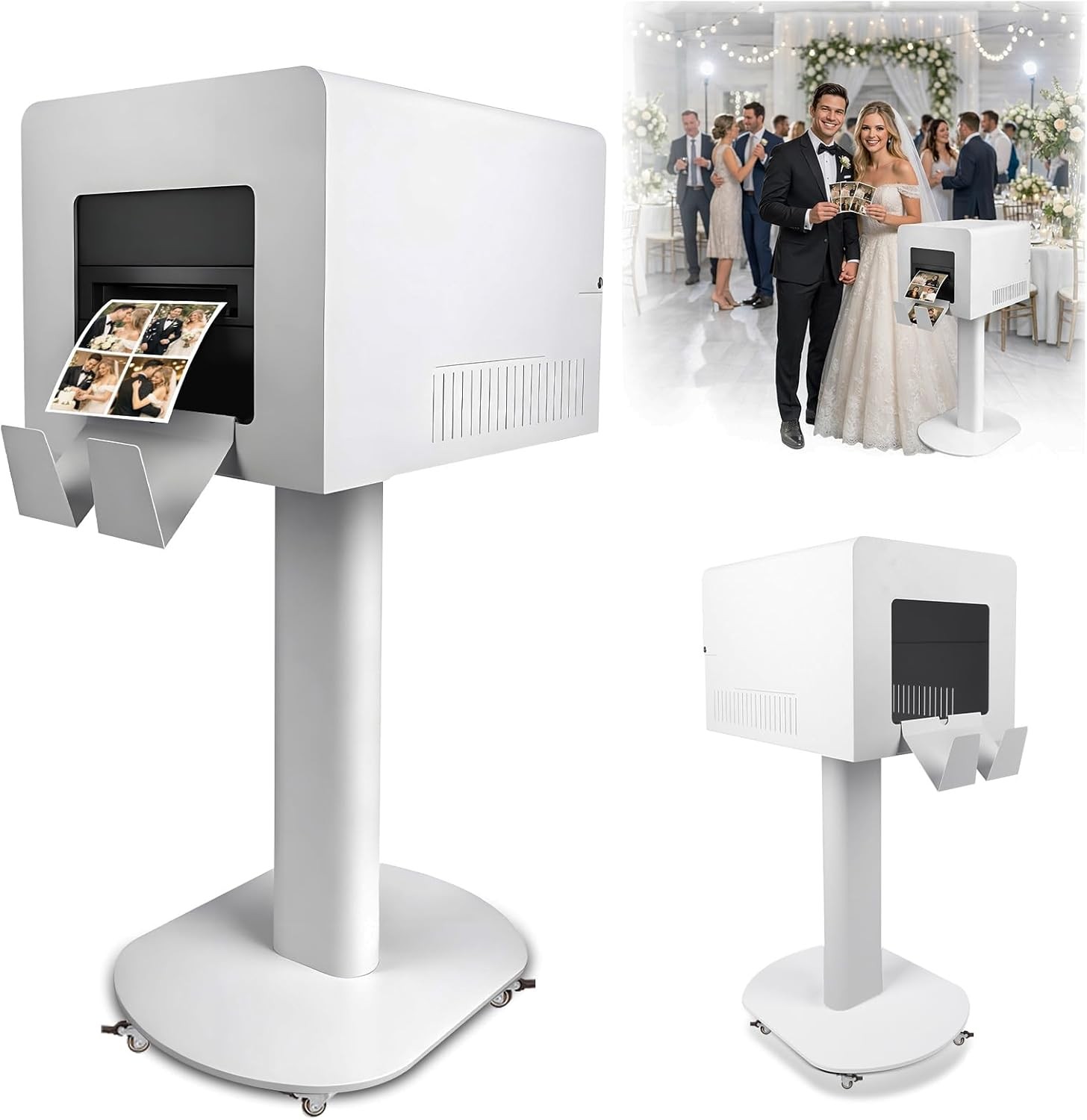Photo Booth Printer Stand Heavy Duty Metal with Wheels for Wedding,Party & Event