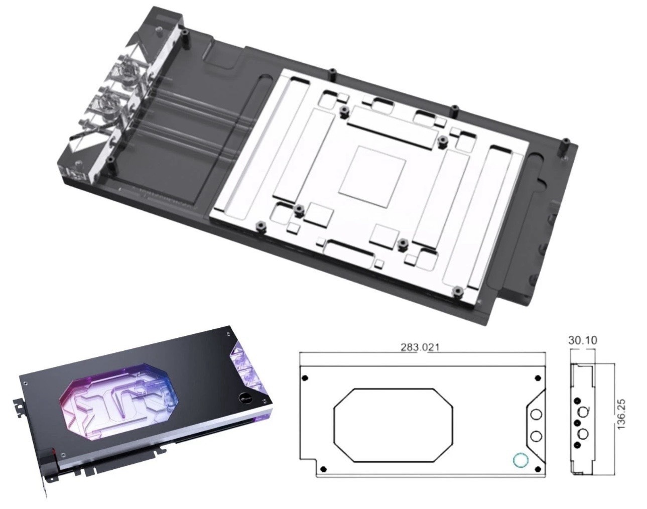 Bykski Armored End Port GPU Waterblock with Backplate for ASUS ROG Astral