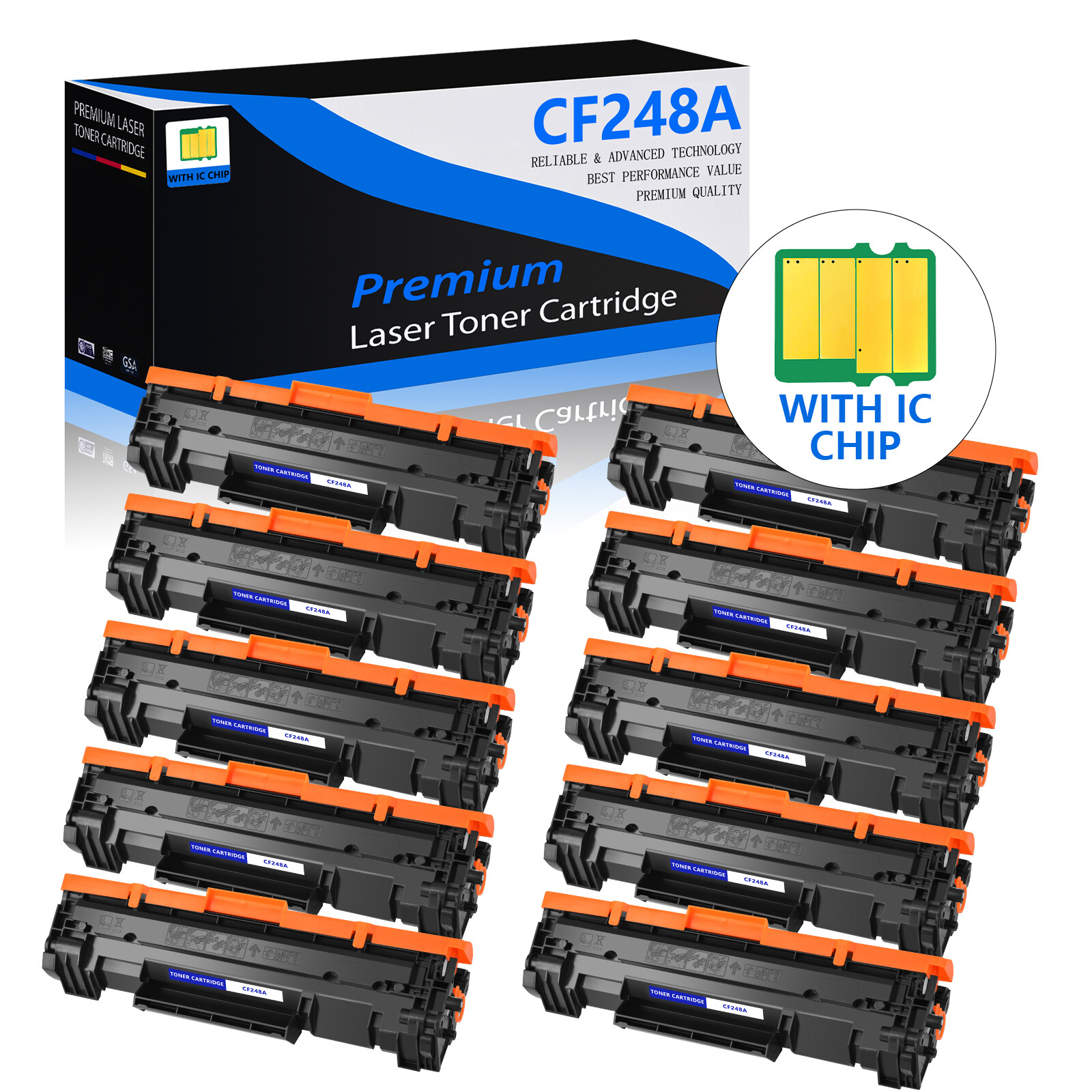 10 Pack CF248A 48A Laser Toner Fit for HP LaserJet Pro MFP M28a M28w M29a M29w