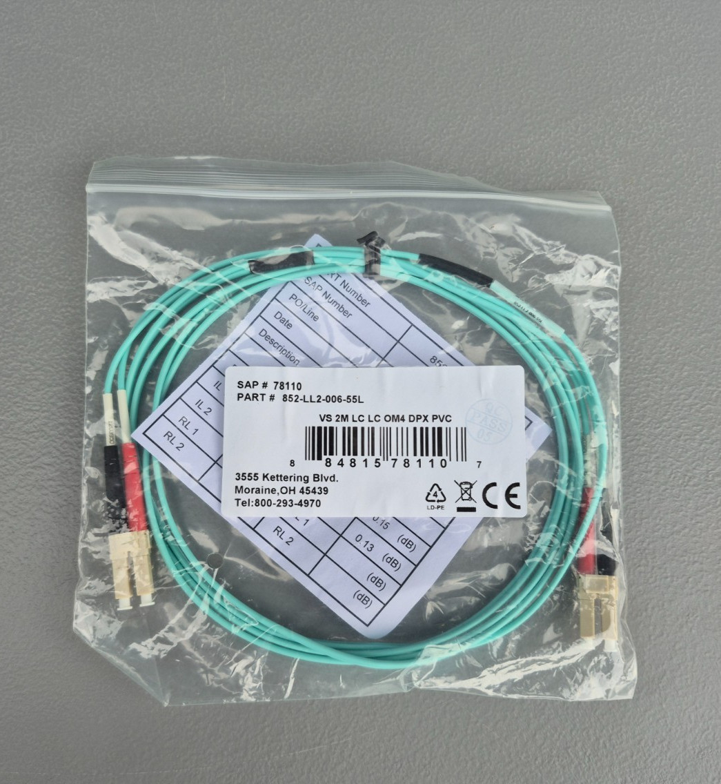 NEW Legrand Quiktron 852-L42-006-55L VS 2M LC-LC 50/125 OM4 Duplex Multimode PVC