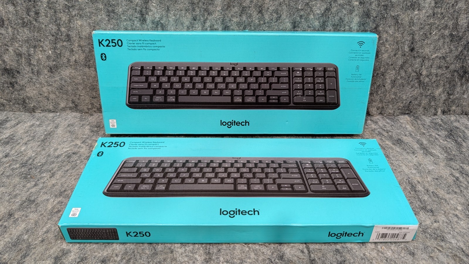 2 x Logitech K250 Bluetooth Wireless Keyboard with Numpad, Spill-Resistant 🔥NEW