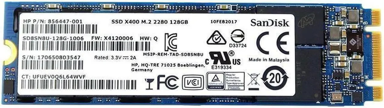 OEM 856447-001 / SD8SN8U-128G-1006 M.2 2280 SATA SSD 128GB X400 SanDisk hp
