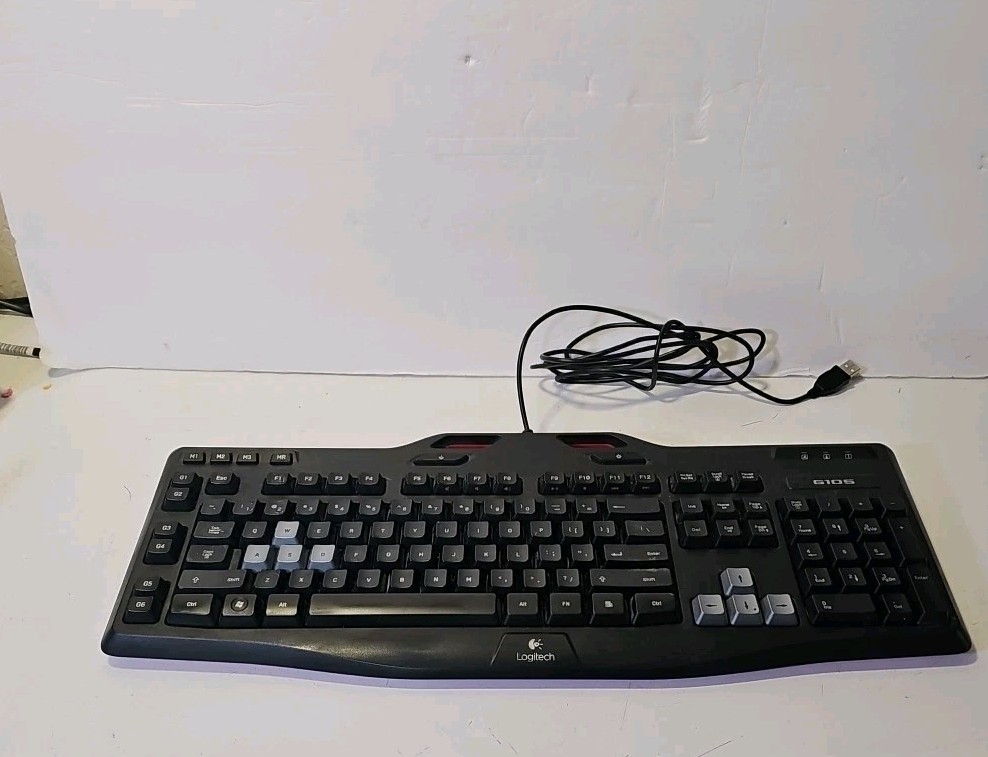 Logitech G105 Model Y-U0013 Wired Gaming Keyboard - TESTED. With Backlights