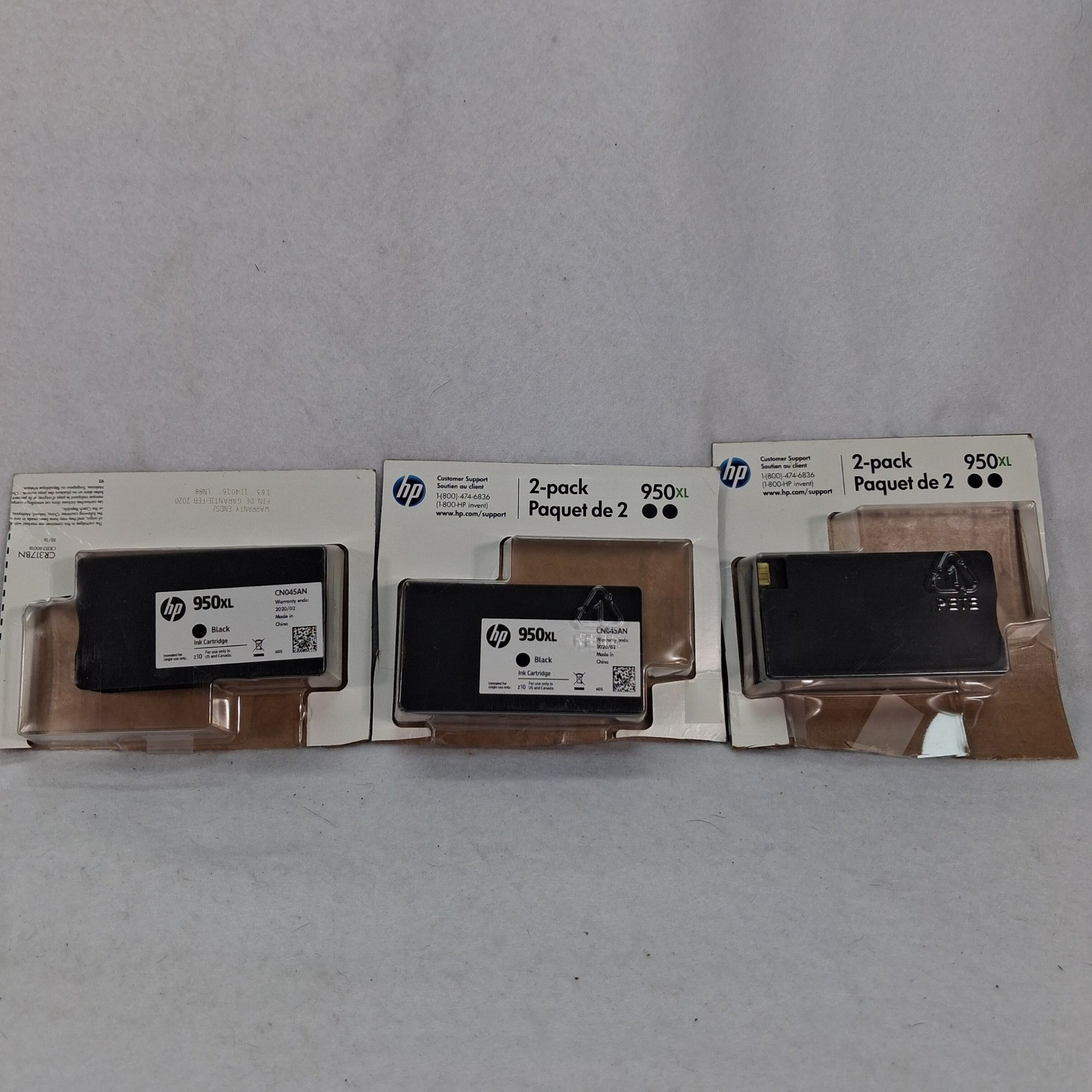 HP Ink Cartridge 950XL Black High Yield CN045AN 3-Pack Lot NEW