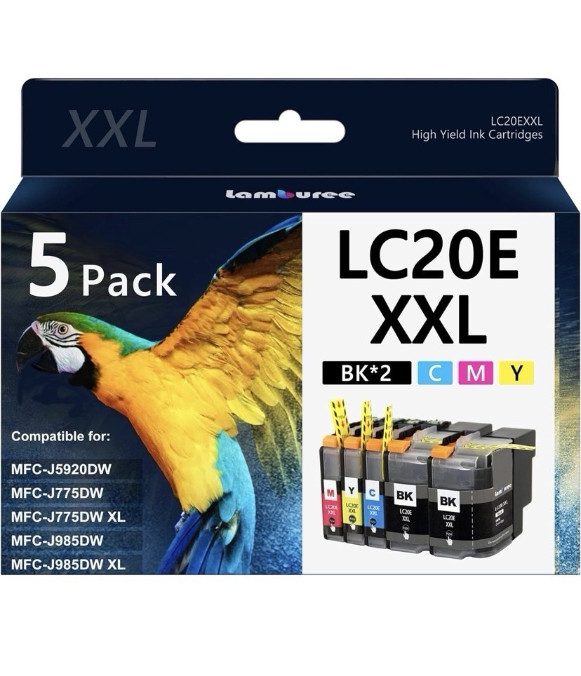 Lamburee LC20EXXL 5PK Super High Yield Ink for Brother MFC-J775DW J5920DW J985DW