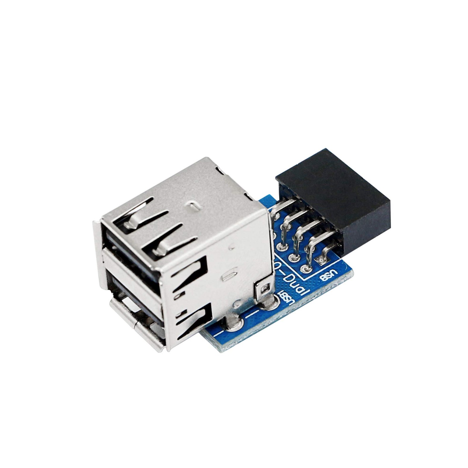 SinLoon 9pin USB 2.0 Female Pin Dual 2 Port Motherboard Header Blue-Dual