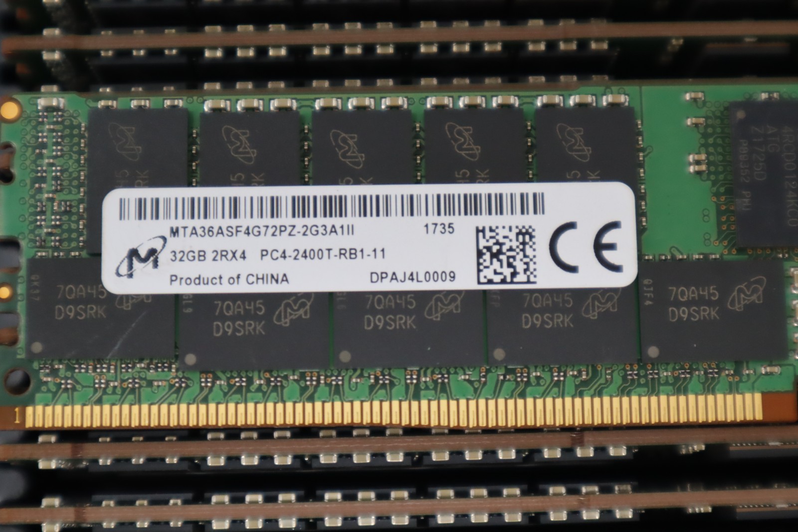 Lot of 50 Micron PC4 32GB 2400T-R Server RAM - Used