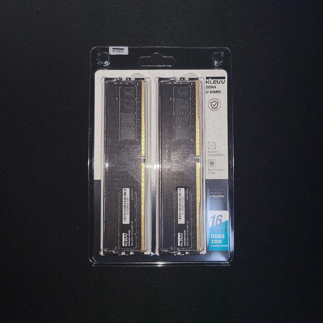 KLEVV DDR4 3200 16GB (8GBx2) Desktop Memory, U-DIMM, 1.2V, Used