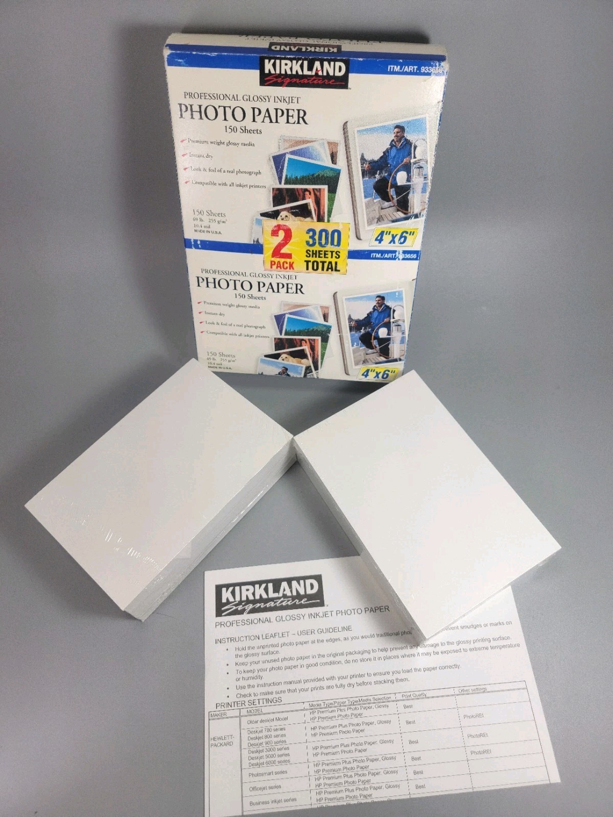 Kirkland Professional Glossy Inkjet Photo Paper 4"x6" 150 Sheets Plastic Sealed