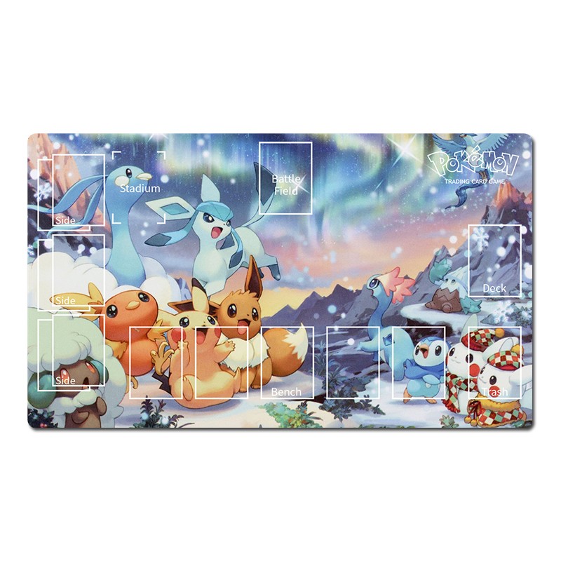 Pokemon Duel Playmat Eevee Glaceon TCG CCG Pad Trading Card Game Mat Mousepad