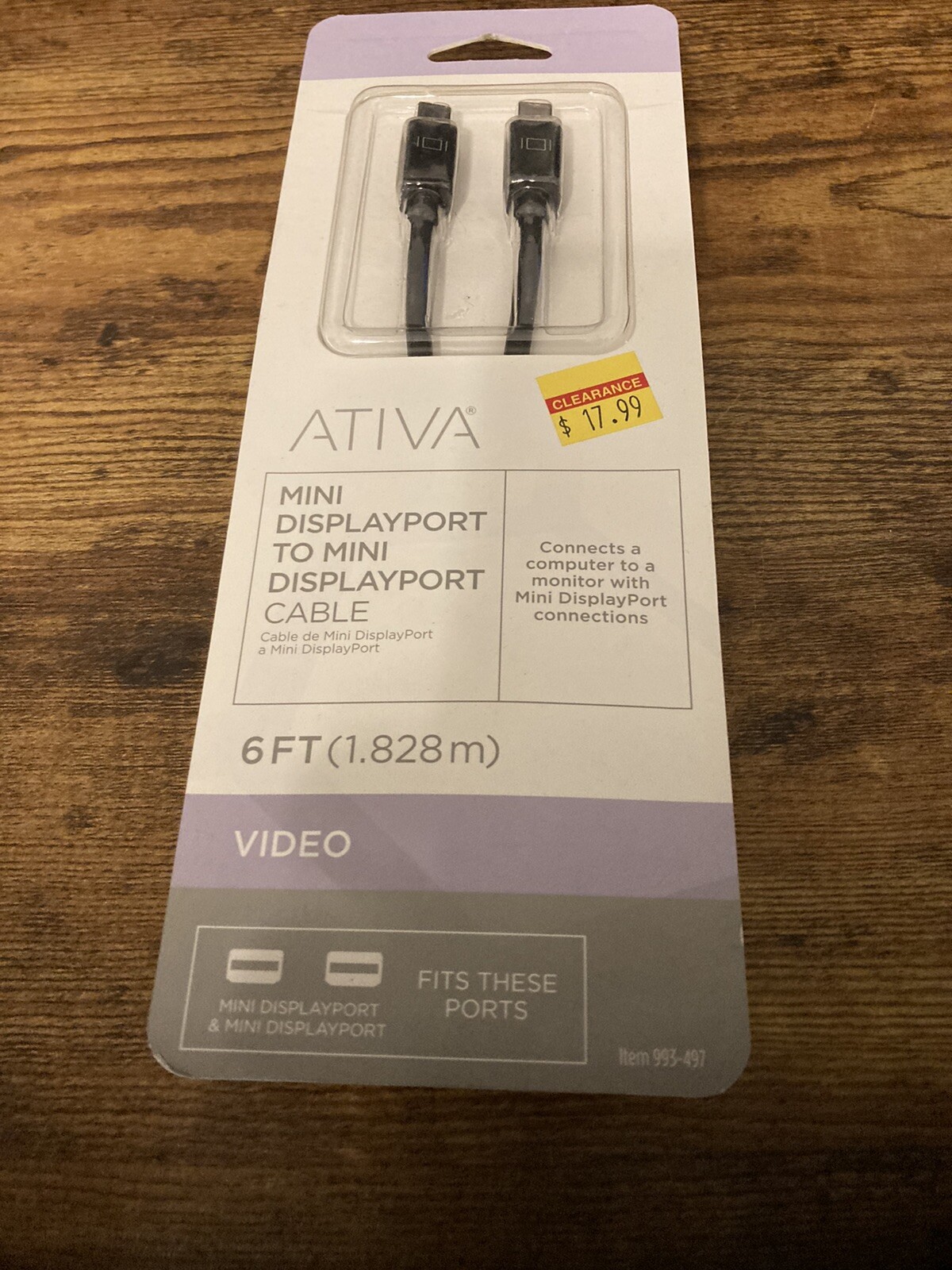 Ativa Mini Displayport to Mini Displayport Cable 6 ft. video, NEW