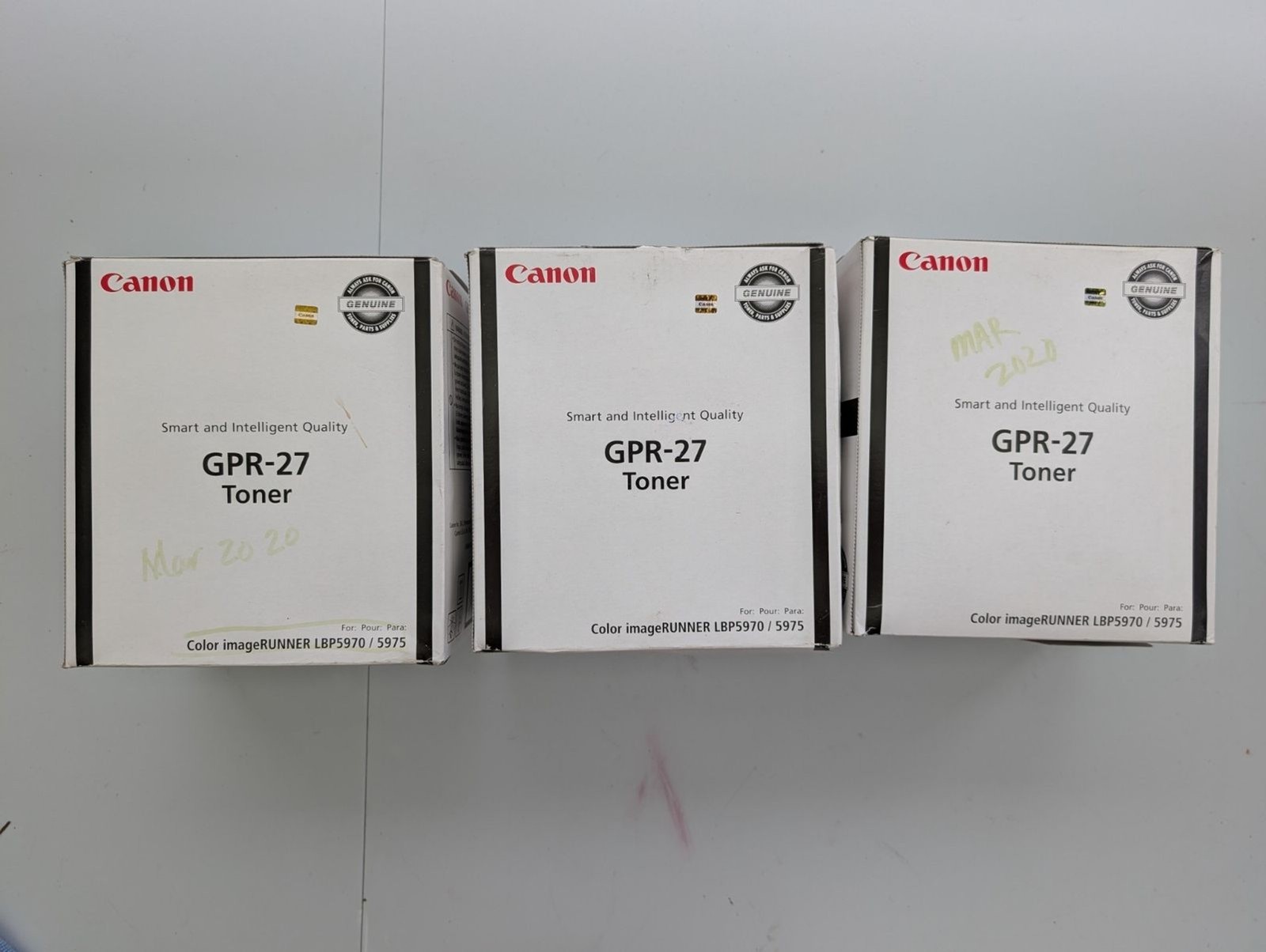 Lot of 3 Genuine Canon GPR-27 Black Toner 9645A008AA LBP5970 LBP5975
