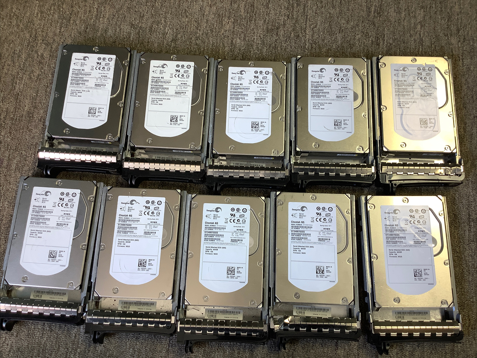 Lot of 10 Seagate Cheetah NS 400GB 3Gbps SAS 2.5" HDD ST3400755SS