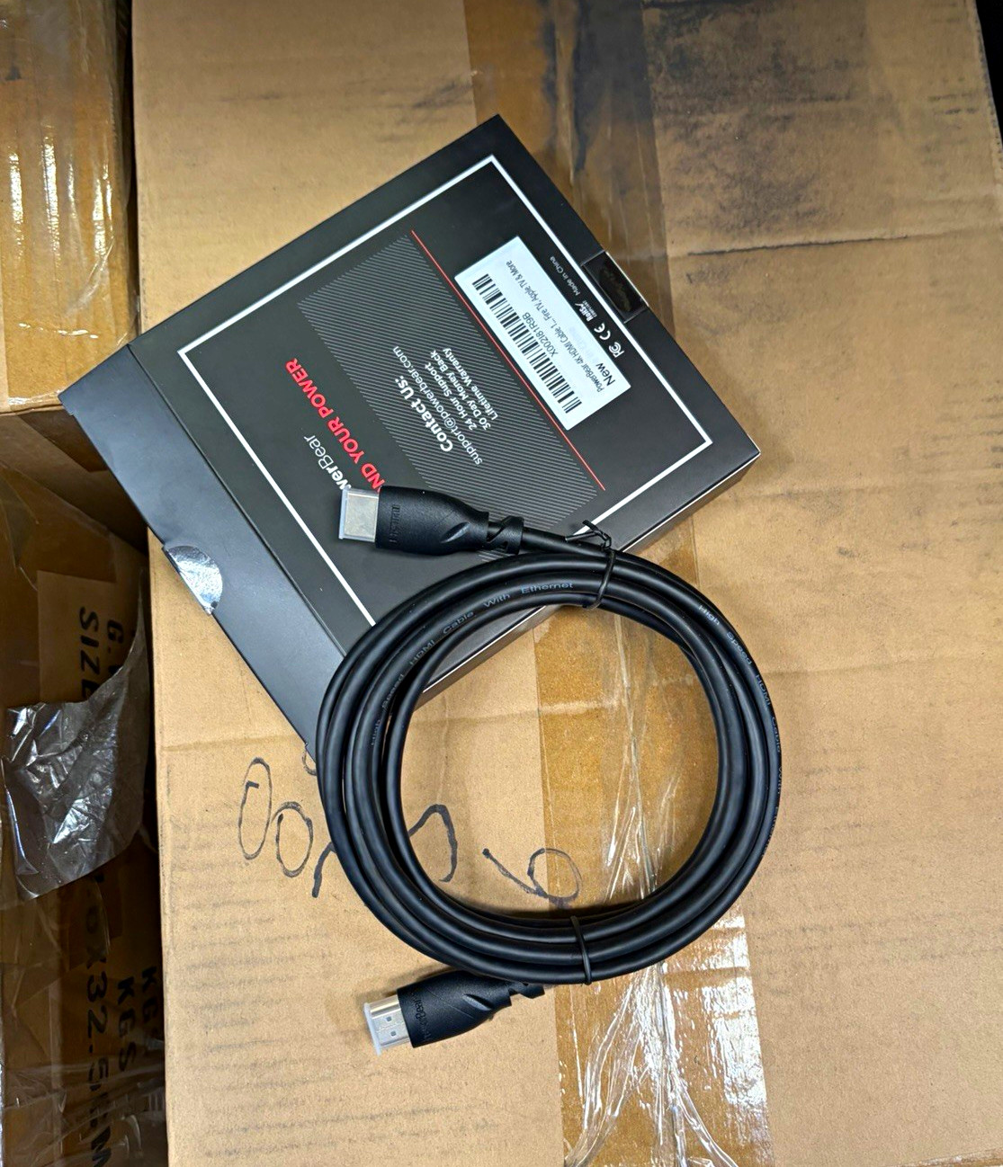 PowerBear 10 ft Black HDMI Cable HDMI 2.0 4K UHD Gold Plated Shielded