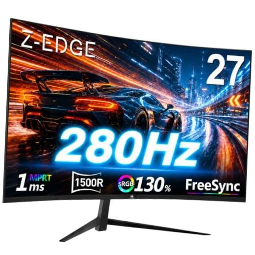 Z-Edge inch Curved Gaming Monitor, 1080P 280Hz 240Hz Computer Screen 27