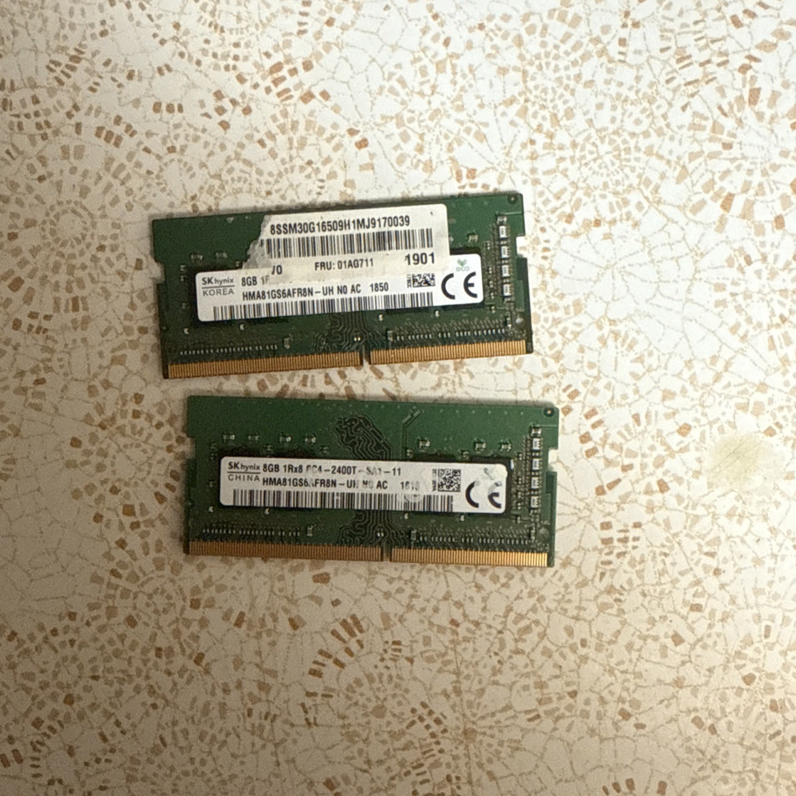 SK Hynix 16GB (8GB x 2) PC4-2400T 1Rx8 SODIMM RAM HMA81GS6MFR8N-UH TESTED
